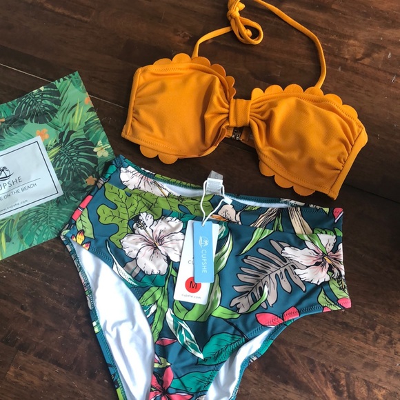 🎉HP!🎉NWT!CUPSHE High Waist Bikini Swimsuit - Picture 2 of 7